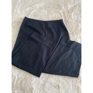 First Option Black Linen Coastal‎ Cut Out Side Zip Pants Sz 14